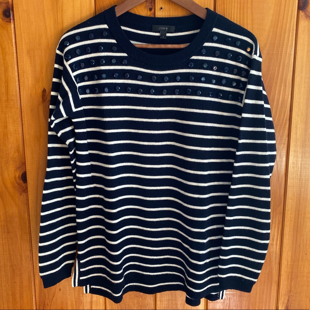 J.Crew jeweled striped sweater - Small